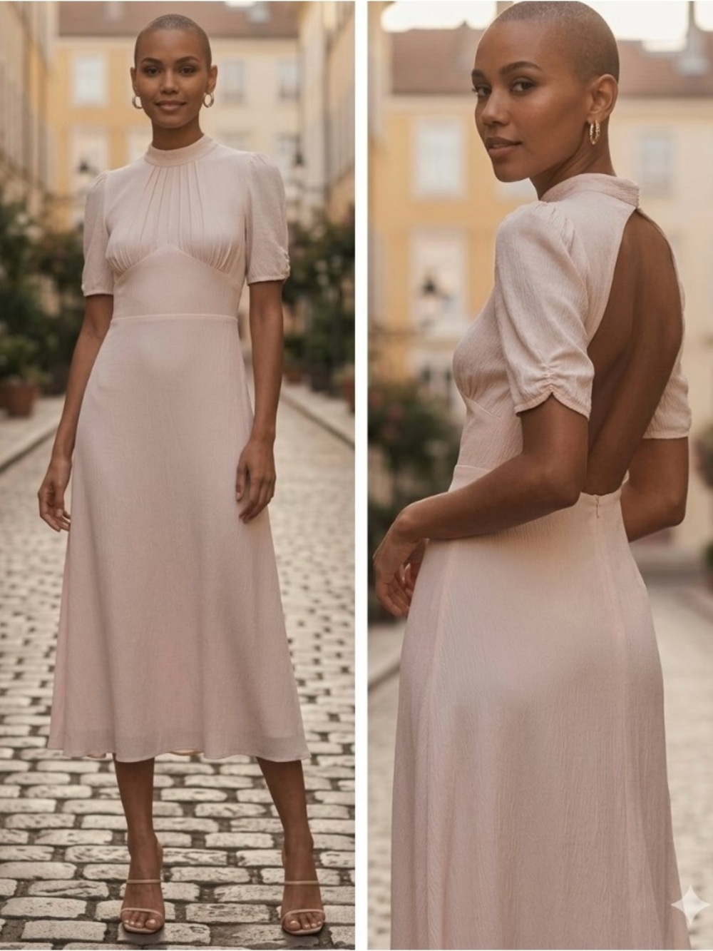 Reformation Dusk Dress In Crystal Pink